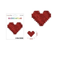Globo corazon rojo 148x120 cm
