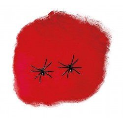Tela de araña artificial roja 60 gr decoracion