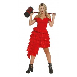 Disfraz Arlequinn vestido rojo mujer tallas