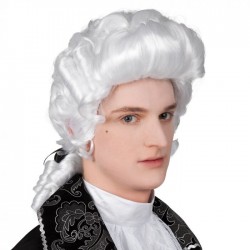 Peluca blanca barroca siglo XVIII