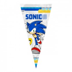 Banderin Sonic cumpleanos triangular 3 mt