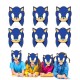 Caretas Sonic cumpleanos 6 uds mascaras carton