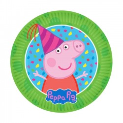 Platos Peppa Pig cumpleanos 8 uds 18 cm