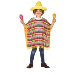 Poncho mejicano para niño talla 7-9 años