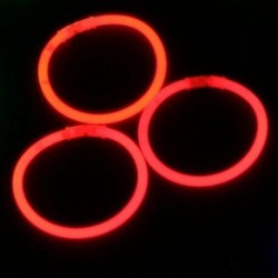 Pulseras glow 100 uds rojas unicolor brillan en la oscuridad