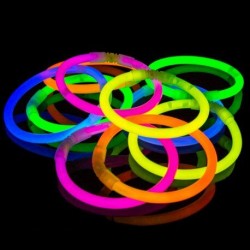 Pulseras glow 100 uds multicolor brillan en la oscuridad