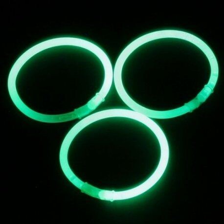 Pulseras glow 100 uds verdes unicolor brillan en la oscuridad