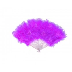 Abanico plumas lila 21 palas