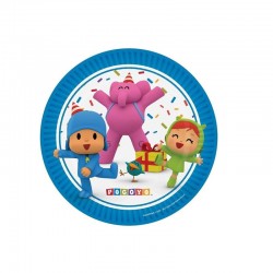 Platos Pocoyo cumpleanos 8 uds de 18 cm