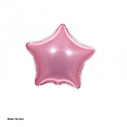Globo estrella rosa foil de 45 cm