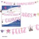 Guirnalda Feliz cumpleanos princesas 4 metros