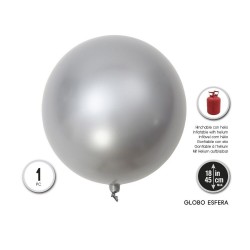 Globo burbuja plata redonda 45 cm metalizado