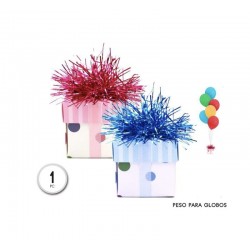 Peso para globos caja regalo azul y rosa