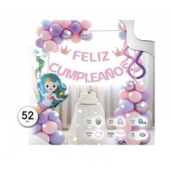 Set globos fiesta sirena 52 piezas
