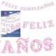 Guirnalda feliz cumpleanos unicornio pastel 4 metros