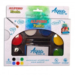 Set maquillaje al agua alpino con pinceles 6 colores