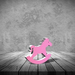 Figura caballito bebe rosa 30 cm porex