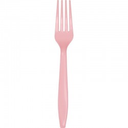 Tenedores rosa pastel 24 uds