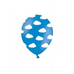 Globos azul marino con nubes blancas 6 uds 30 cm