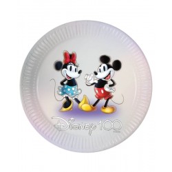 Platos Disney Mickey Minnie 100 anos 8 uds 23 cm