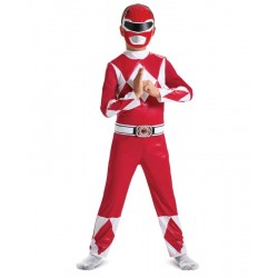 Disfraz Power Rangers Mighty Morphin Rojo para nino traje original de Hasbro que incluye mono y mascara tallas 3 4 5 6 y 7 8 An