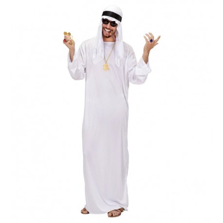 Disfraz jeque arabe blanco adulto unisex tallas