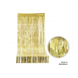Cortina flecos oro brillo 100x200 cm