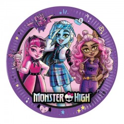 Platos Monster High cumpleaños 8 uds 23 cm