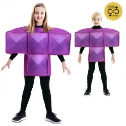 Disfraz pieza de tetris T purpura infantil