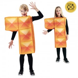 Disfraz pieza de tetris L naranja infantil