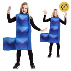 Disfraz pieza de tetris J azul infantil