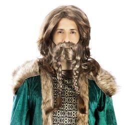 Peluca con barba y bigote rey vikingo ragnar