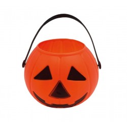 Cesto calabaza naranja 15 cm para halloween