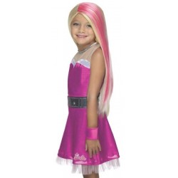 Peluca Barbie original para niña, el mundo rosa aquí tienes la peluca original de barbie infantil con licencia oficial