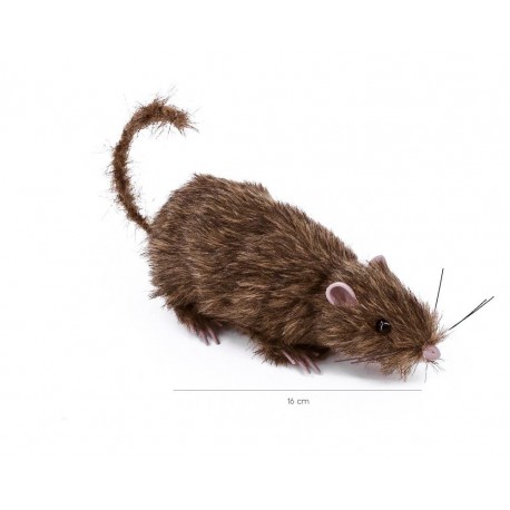 Rata marron con pelo 16 cm largo