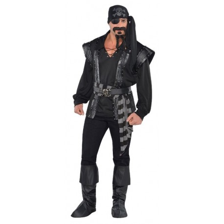 Disfraz Pirata corsario negro talla estandar Hombre