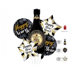 Globo Happy New year botella 5 uds para helio o aire
