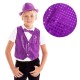 Chaleco lentejuelas morado infantil 7 9 anos