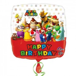 Globo Mario Bros cumpleaños 45 cm helio o aire