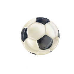 Platos balon de futbol 6 uds de 18 cm