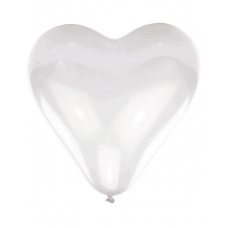 Globos corazon blancos 10 uds 40 cm