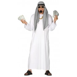 Disfraz jeque arabe blanco para hombre tallas