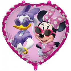 Globo Minnie Mouse y Daisy gafas Corazon 46 cm