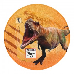 Platos T Rex dinosaurios 8 uds 23 cm