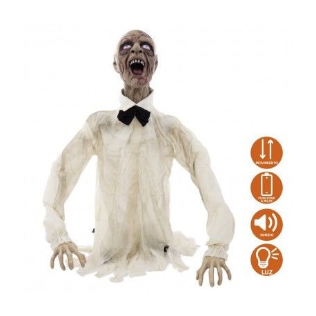 Figura zombie emergente 120 cm luz sonido y movimiento