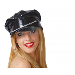 Gorra sado vinilo negro con cadena 13707 gui