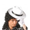 Sombrero rey del pop blanco cinta negra gangster