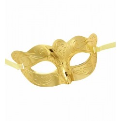 Antifaz veneciano metalizado oro gato