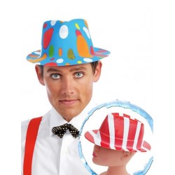 Sombrero ganster plastico colores surtidos fiesta