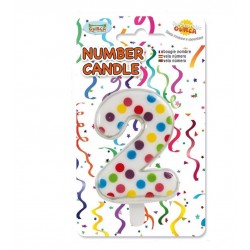 Vela confetti numero 2 para tarta cumpleanos
